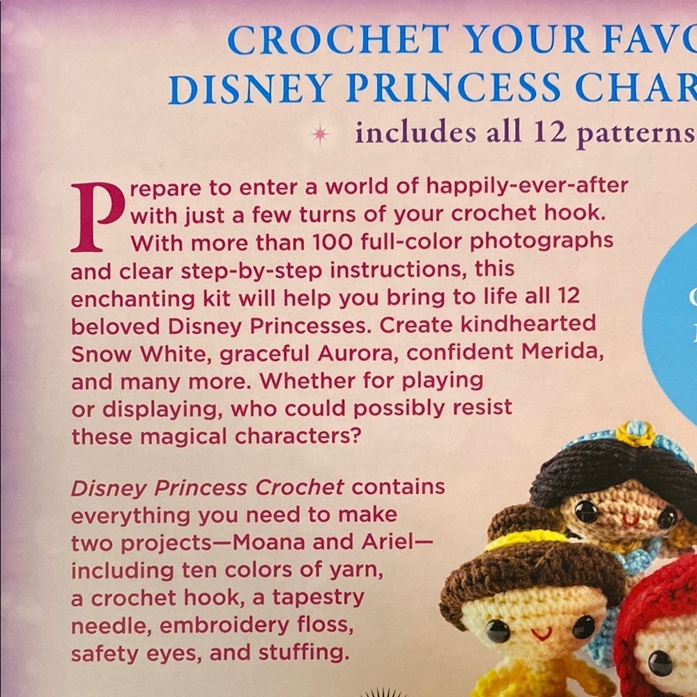 Disney Princess Crochet Kit with Red, Blue, Yellow, and White Yarn - Picture 9 of 11